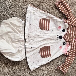 Adorable Brown and White Kids Matching Set